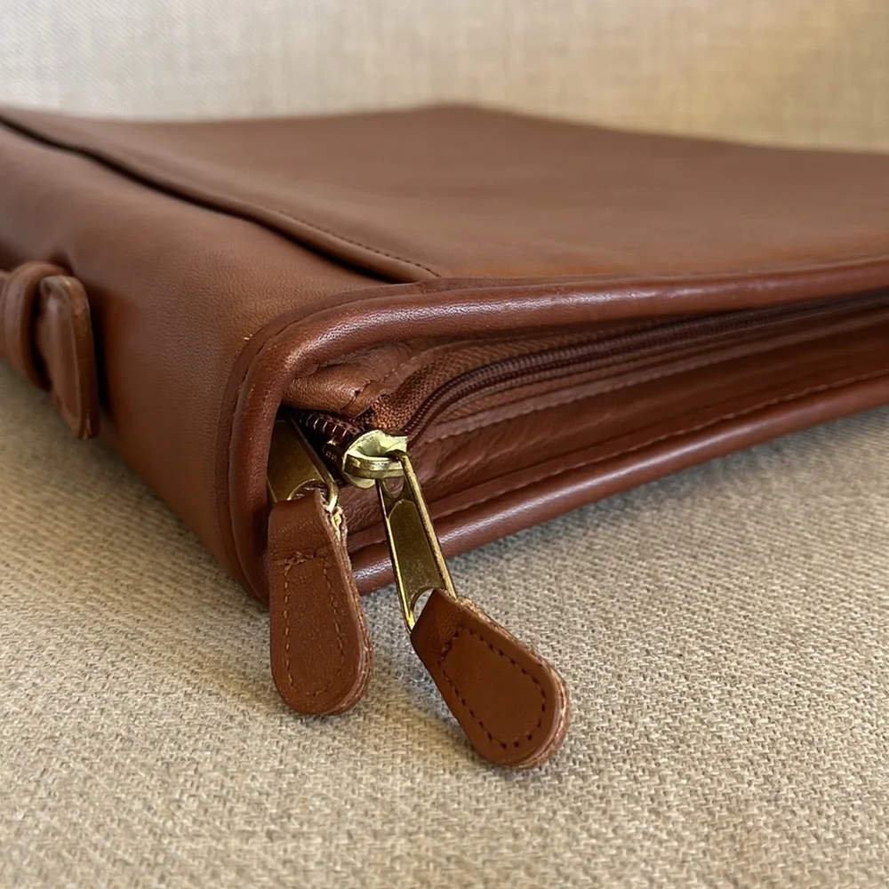 Coach Vintage Brown Leather Large Three Ring Binder Zip Top Handle Folio - Picture 5 of 16